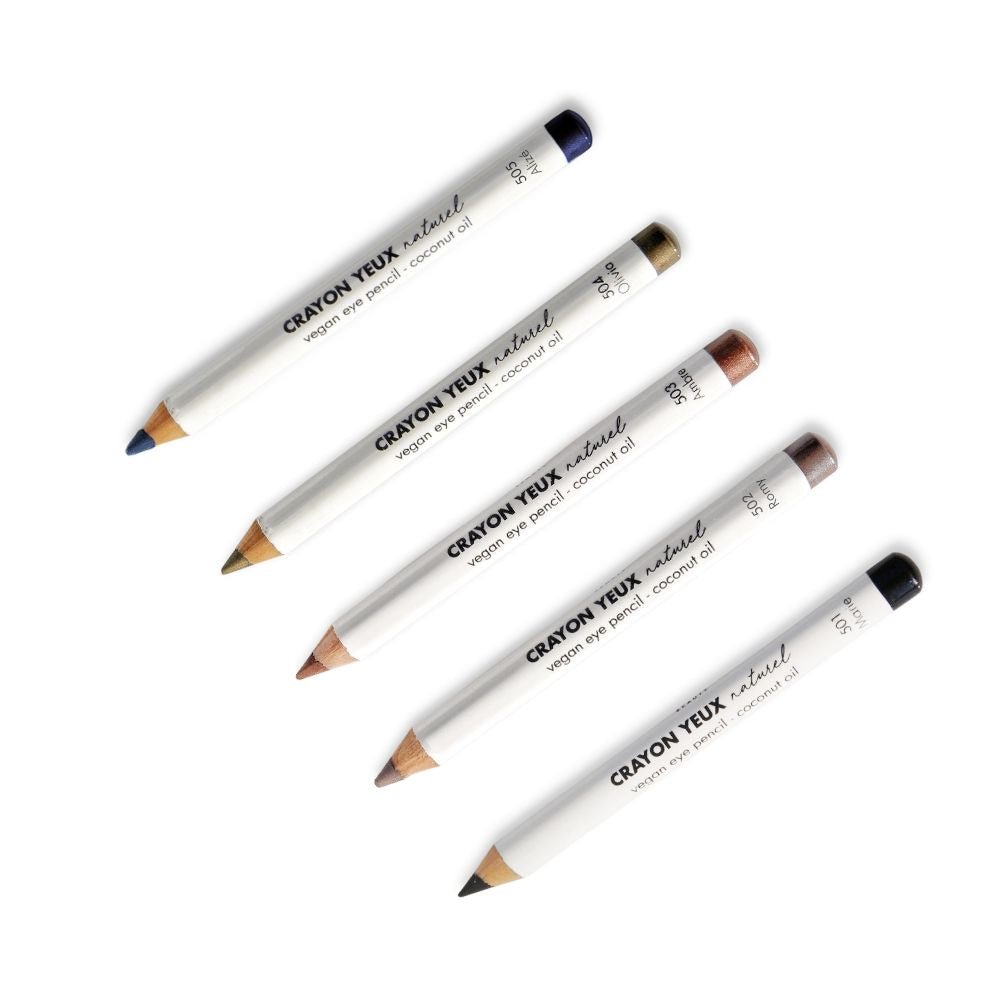 Kit Crayon Yeux Naturels — 5 Teintes · 3 en 1 · Huile de Coco · Vegan